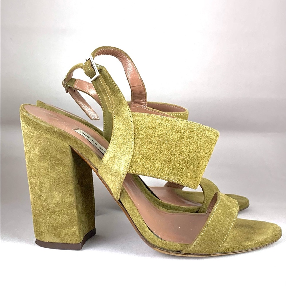Tabitha Simmons Chunky Heel Suede Sandals size 8